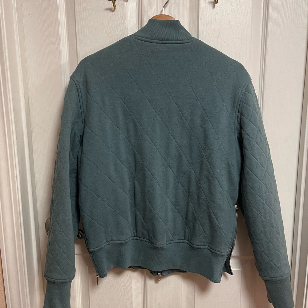 Athleta Women's Sage Green Quilted Bomber Jacket - Picture 8 of 14